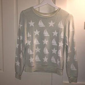 Baby Blue Boat/Star Crewneck Sweatshirt